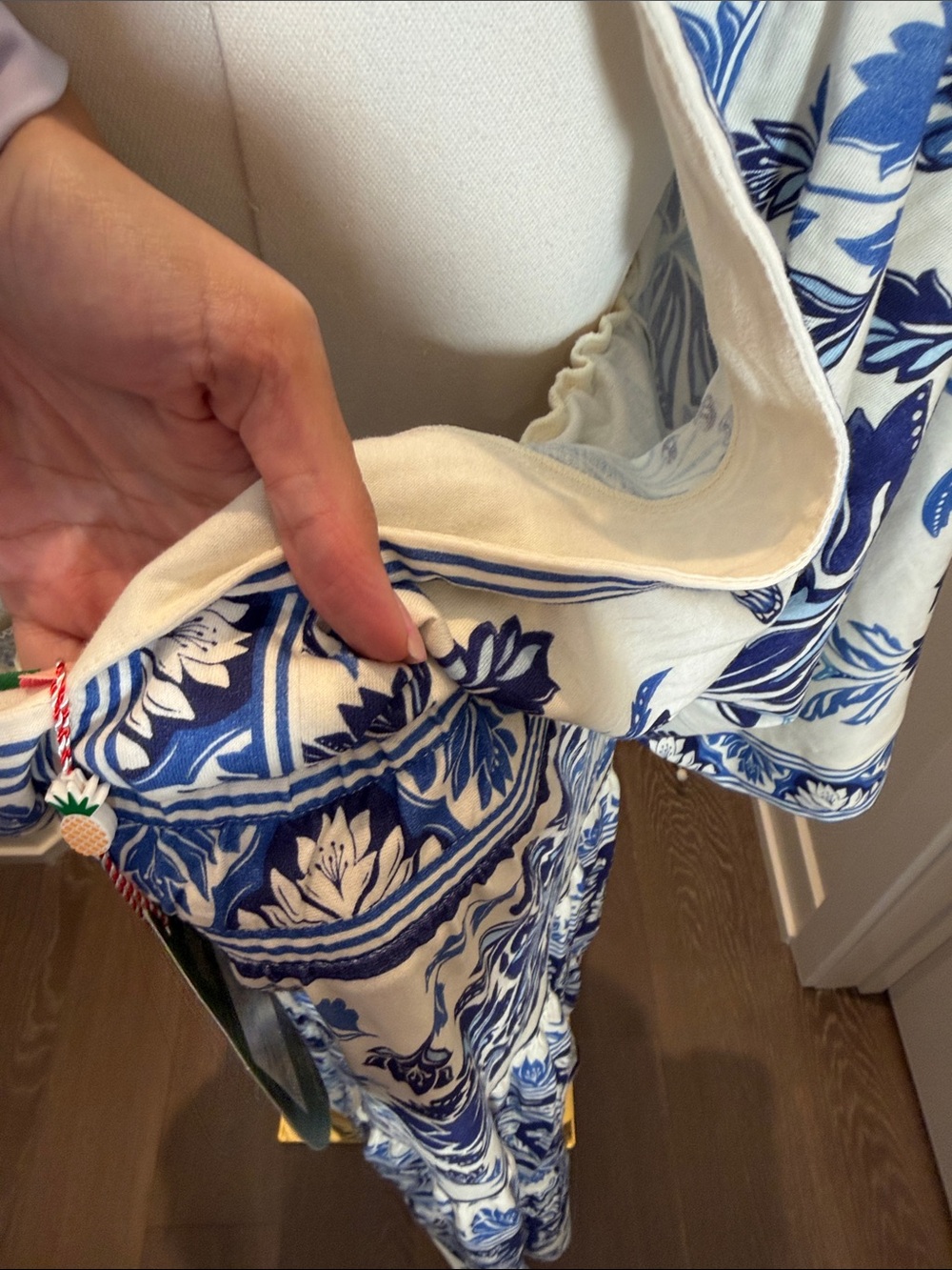 FARM Rio Blue and White Floral Maxi Dress Size L - Picture 9 of 10